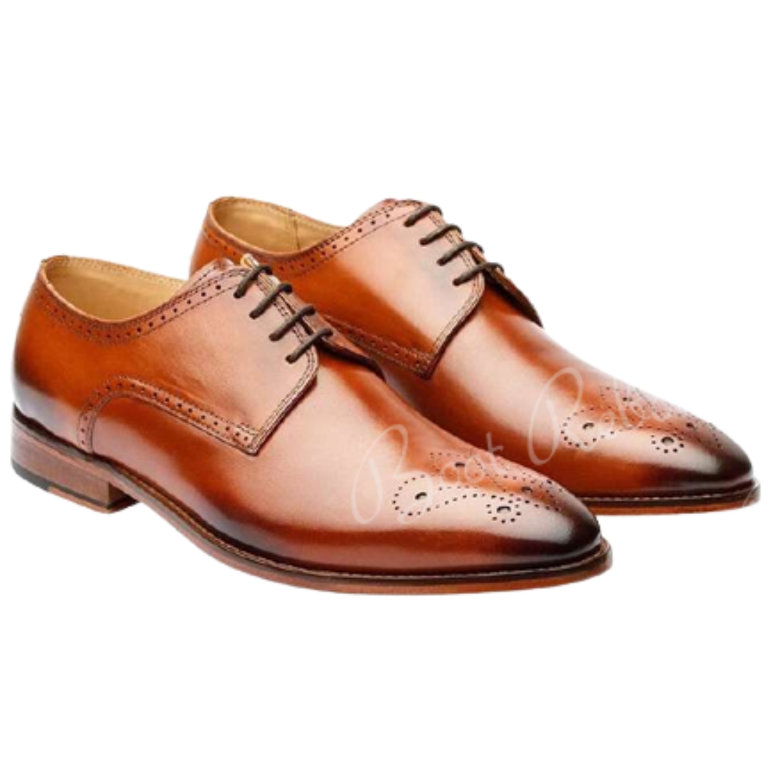 Leather Medallion  Derby Shoes
